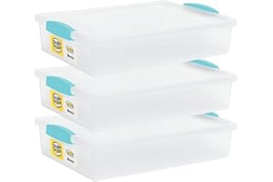 Tribello Plastic Storage Containers With Lids For Organizing, 6 Quarts - (Large - 14 x 11 x 3)