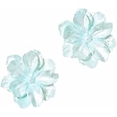 Boho White Flower Acrylic Earrings Vintage Charm 3D Resin Gardenia Camellia Pear Blossom Flowers Plant Lightweight Stud Earrings for Women Wedding Bridal Birthday Party Trendy Jewelry Gifts