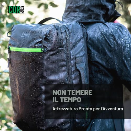 COR Surf The Island Hopper Travel Backpack - Ergonomic Cabin Approved Carry Backpack, Water Resistant Zippers, Secret Pockets, Laptop Compartment, Available in 28 or 40 Litres