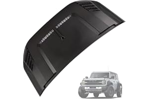 LONGKEES Hood Air Intake Vent Scoop, FIT 2021-2023 Ford Bronco, Black ABS Plastic, Modern Stylish Design, Easy Installation