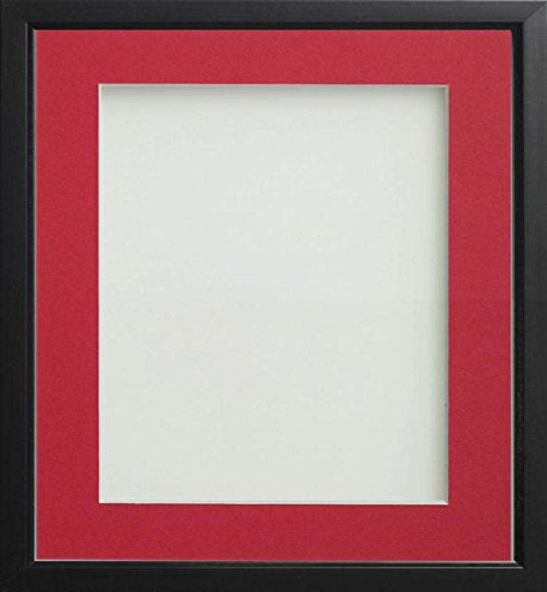 Frame Company Drayton Range Black Frame with Red Mount, 10x8 for 7x5 *Choice of Sizes* Fitted with Real Glass