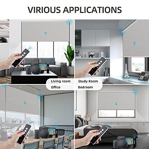 SmartWings Motorized Roller Shades,100 Blackout Rechargeable Motorized