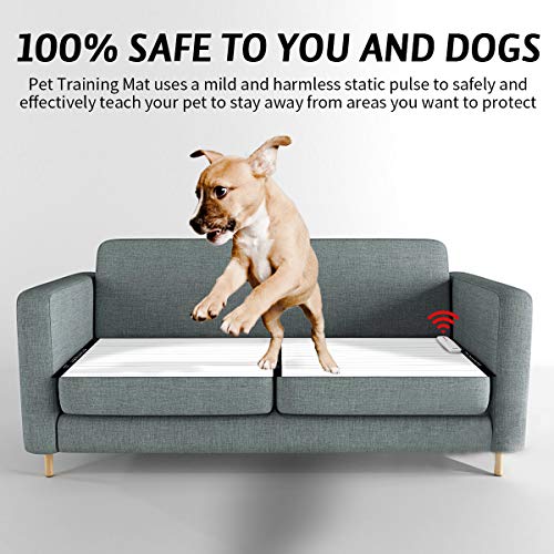 morpilot Pet Training Mat, Shock Mat for Cats Dogs, 30 x 16 Inches Pet Shock Mat with 9V Battery, 3 Training Modes, Smart Protection System, Repellent Mat Keep Pets Off Furniture Couch Sofa