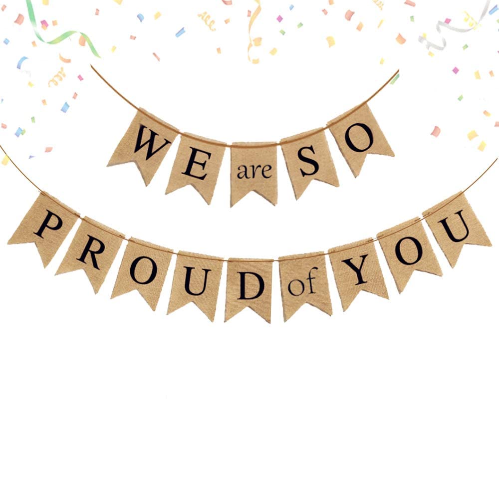 JeVenis We Are So Proud of You Banner Graduation Garland Congratulations Banner Graduation Party Decorations Congratulations Commencement Decoration