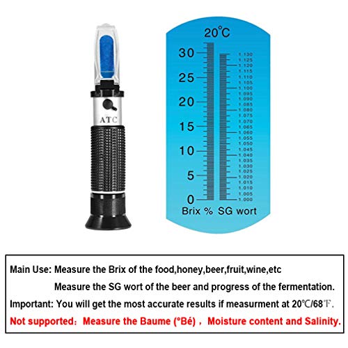 iTavah Brix Refractometer with ATC, Hydrometer for Wine Making and Beer