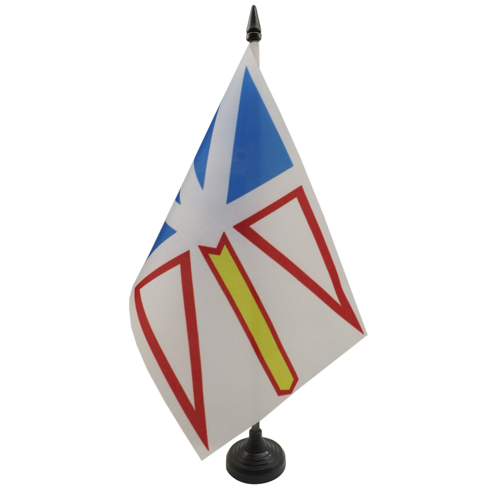 AZ FLAG Newfoundland and Labrador Table Flag 5'' x 8'' - Canadian region of Newfoundland and Labrador Office Decoration 100% Polyester 21 x 14 cm - Mini Desk Flag with Pole and Black Plastic Base