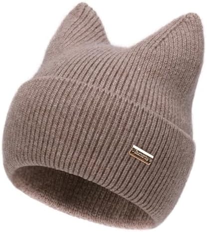 Women Winter Y2K Cute Cat Ears Hats Slouchy Plush Knitted  display picture 1