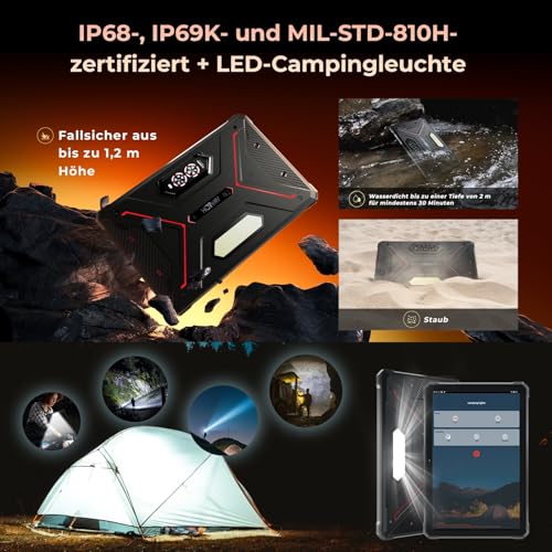 Hotwav R9 Pro Tablet Outdoor Android 14, 4G LTE/5G WiFi Construction Site Tablet | 20GB+256GB+2TB TF, Octa-Core, 11" 2K FHD+, 20080mAh 20W Fast Charge, 64MP+16MP, IP68/IP69K Waterproof, DualSIM/Face ID/OTG