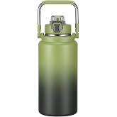 OJOJ 2.5L Large Insulated Water Bottle, 304 Stainless Steel Double Wall Vacuum Thermoses, 12H Hot &amp; 24H Cold Retention, Wide Mouth Reusable Thermal Water Bottle for Outdoor Sports Camping