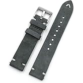 Onthelevel Suede Watch Strap - Vintage Leather Velour Watch Band 18mm 20mm 22mm 24mm Quick Release Strap for Men or Women