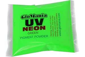 GLOMANIA 8oz Green Neon Pigment Powder, UV Black Light Reactive, Fluorescent