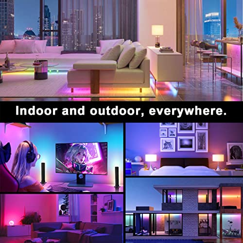 100ft Waterproof LED Strip Lights with App, SMD 5050 RGB Color Changing