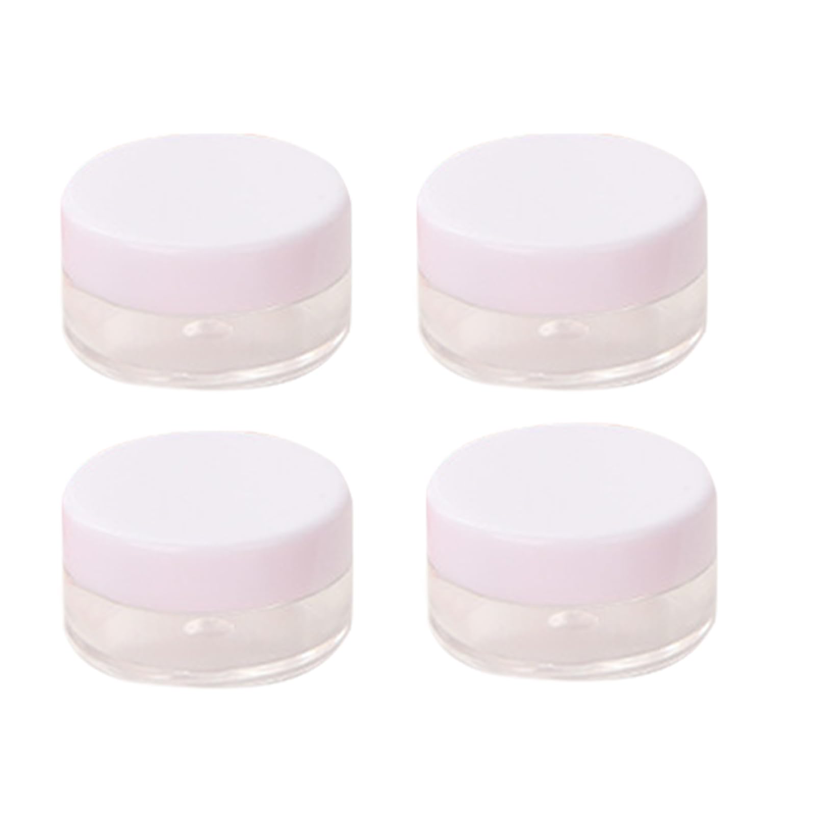 Jarsense Sample Pots for Cosmetics, 4pcs Empty Plastic Cosmetic Jars with Lid, 5 Gram Cosmetic Container Clear Round Mini Portable Small Pots for Face Creams, Sample - White