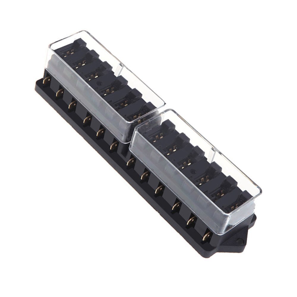 E Support 12V 24V 12 Way Standard Fuse Box Holder Block Block Fuse Blade Circuit ATO ATC Car Fuse Holder Waterproof