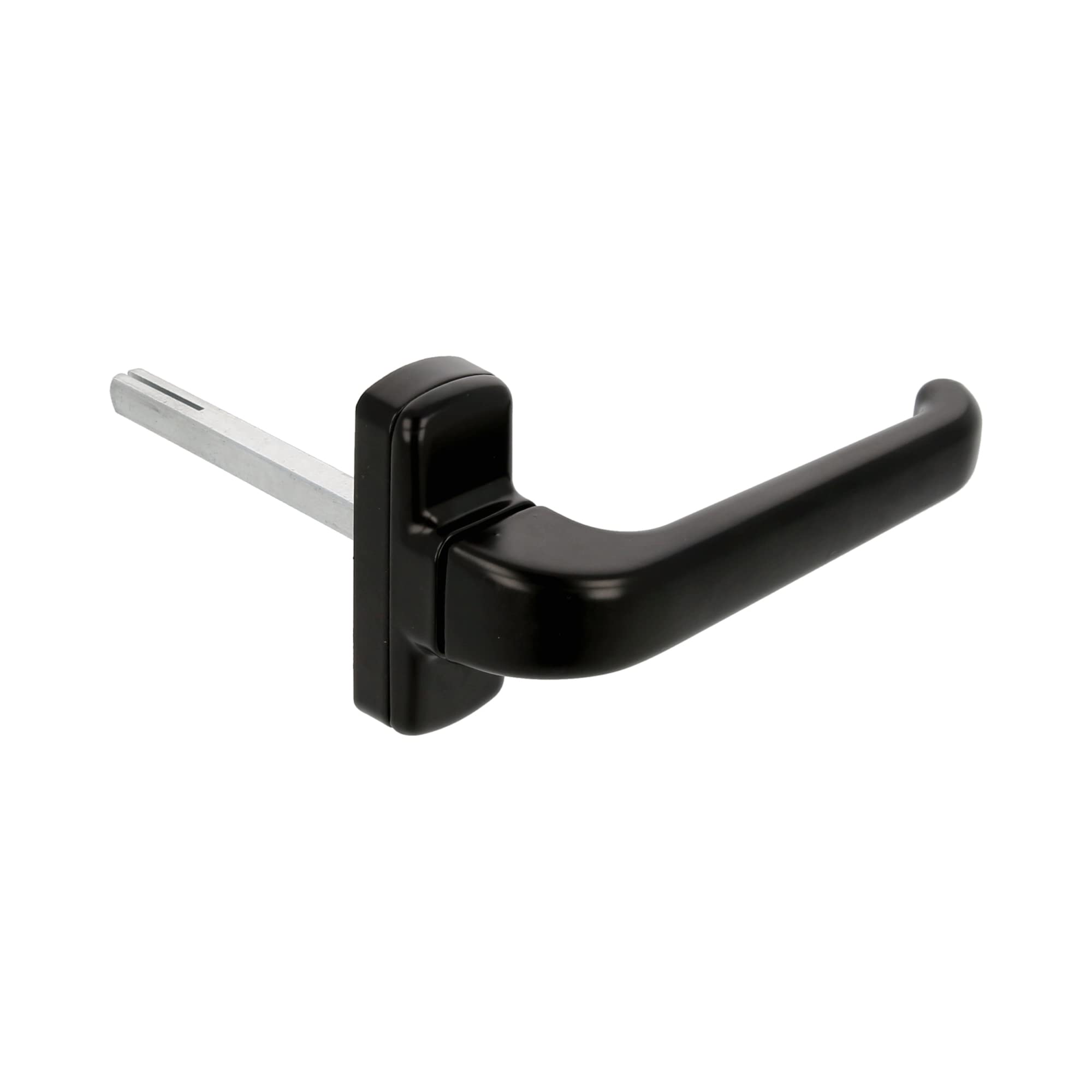 Amig - Door Handle with Fittings for Doors | Epsilon | 132 x 70 mm | 8 mm Square Pin | Elegant and Simple Design | Ergonomic Handle | Black Aluminium