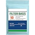 Premium Nylon Tea Filter Bags, 2" X 4", Double-Stitching, 10 Pack (120 Micron)