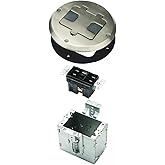 RACO Floor Box Kit 6239ACNI Nickel 15A/125V Duplex Receptacle Outlet with USB Ports, Single Gang Electrical Box for Wood Sub-Floor with 3.1A/5V Type A and C USB Outlet Receptacles for Home Improvement