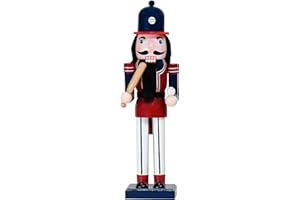 WVIOUOPU Christmas Baseball Nutcracker Decorations - 14 Inch Handmade Wooden Figures for Xmas Kitchen Mantle Shelf Tabletop Home Christmas Holiday Ornaments Gifts