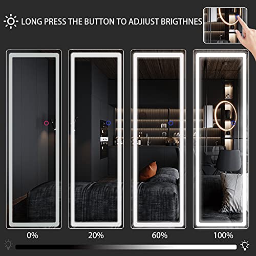 EVDINO 47"x15" LED Lighted Wall Mounted Mirror, FullLength Mirror with