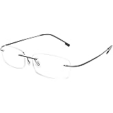 FEISEDY Lightweight Rimless Titanium Stainless Steel Anti-Blue Light Reading Glasses B2686