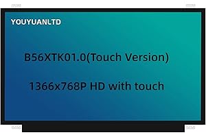 YOUYUANLTD B156XTK01.0 LCD Screen Replacement HD 1366x768, Laptop OnCell Touch Display with Tape