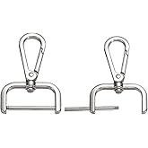 PATIKIL 1.3 Inch Swivel Clasp Hooks, 2 Pcs Detachable Snap Hook Swivel Lobster Claw Clasps with Screw Bar for Bag Strap Purse Lanyard DIY Craft Hardware, Silver