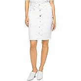7 For All Mankind JEN7 Women's Button-Front Denim Pencil Skirt (Clean White, 16)