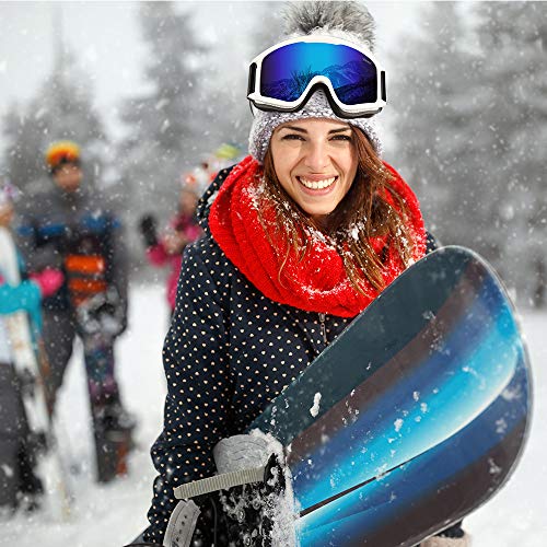 YEEONE Ski Snowboard Goggles Fit Over Glasses with Ski Mask, Anti Fog