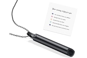 Tyniffer Breathing Necklace for Anxiety Relief Necklace Anxiety Stress Relief Items for Women Relaxation Meditation Calming Down Mindful Breathing Whistle Necklace Gift