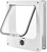 EASY JOY 4 Way Locking Cat Flap Medium Magnetic Silent Door Wall UPVC view 1