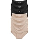 Womens Underwear Seamless High Waisted Briefs Silky Stretch No Show Breathable Full Coverage Ladies Panties 6 Pack