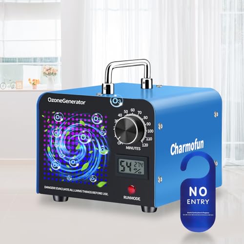 Charmofun Professional Ozone Generator 60000mg/h, Industrial Ozonizer for 300㎡, High Capacity O3 Ozone Machine, Ozone Generator for Home Car Smoking Animals (Blue)