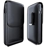 Meilib Galaxy S9 Holster, Samsung Galaxy S8 Belt Case, Leather Belt Clip Case with ID Card Holder Cell Phone Holster w Belt Clip for Samsung S9 / S8 (Fits Phone w/Thin to Medium Size Cover on)