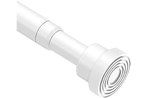 MOEROTER Tension Rod 18 to 28 Inch Spring Loaded Curtain Rods No Drilling Adjustable Short Spring Tension Rods White Expandable Pressure Curtain Rod for Closet, Cupboard, Window, Wardrobe