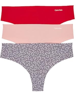 Invisibles 3-Pack Thong Red Pink Grey Hearts X-Large