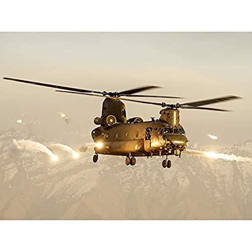 Goddard Military UK RAF Chinook Helicopter Photo Art Print Canvas Premium Wall Decor Poster Mural