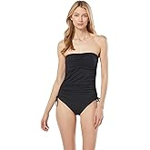 Michael Kors Swimwear Women's Solid Shirred Bandeau One Piece