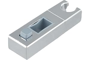 ABS Chrome Shower Rail Head Slider Bracket for Square Tube Showers, Adjustable 30x15mm or 30x18mm Size, 360-Degree Rotating H