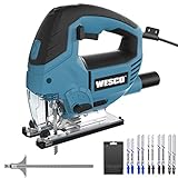 Stichsäge 850W, Elektro Stichsäge & LED, 4-Stufen-Pendelung, 3000SPM, 6-Geschwin