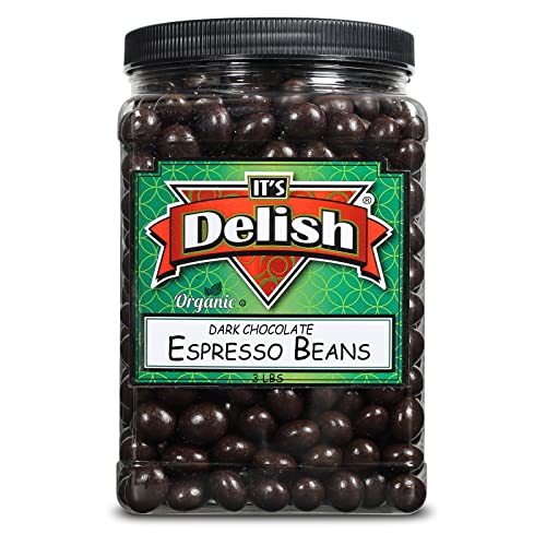Organic Dark Chocolate Espresso Beans by Its Delish, 3 LBS Reusable