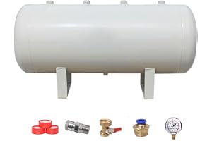 5 10 20 30 40 50 60 L Air Compressor Reservoir Tank, Large Capacity Air Reservoir Tank with Mounting Kit, Multi-Purpose Horiz