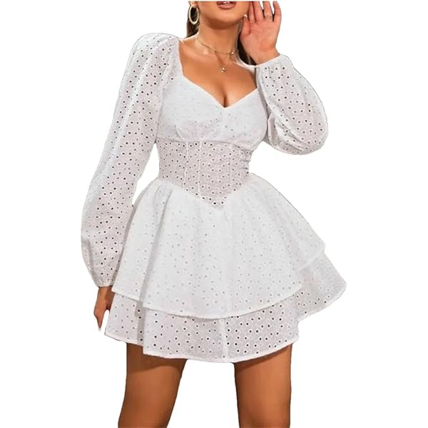 Vestidos De Coctel Vestido Corto De Gasa Con Volantes Y Cuello