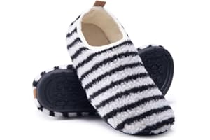QUEQUETREE House Slippers for Women Men Slippers Socks Shoes with Non-Slip Rubber Sole Comfy Home Slippers Indoor Bedroom