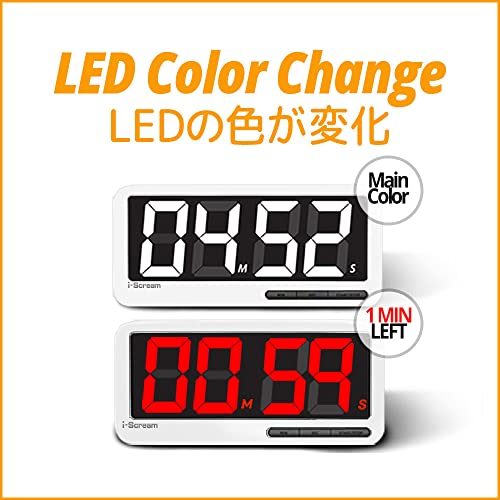 iScream LED Big Timer Extra Large 7.3" Display Digital Timer with 3