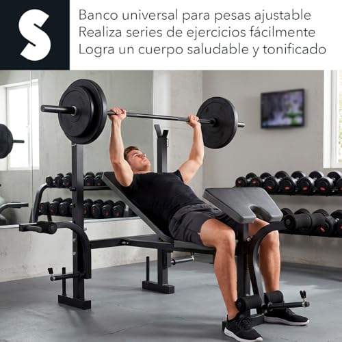 SIGNA Banco De Ejercicio Universal Fitness Multiposicion Banco De Pesas GYM En Casa Plegable Y Ajustable De Entrenamiento Pecho Brazo Abdomen Fitness (No Incluye Barra Ni Pesas)