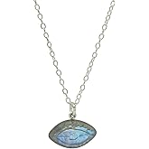 GemInspire Natural Evil Eye Necklace, Handmade Jewelry With 16 + 2 Inch 925 Sterling Silver Adjustable Chain