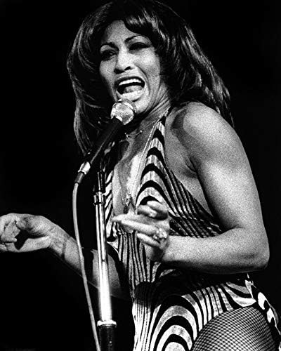 Photographs - Tina Turner early 1970's on stage performing in full flow 8x10 Photo