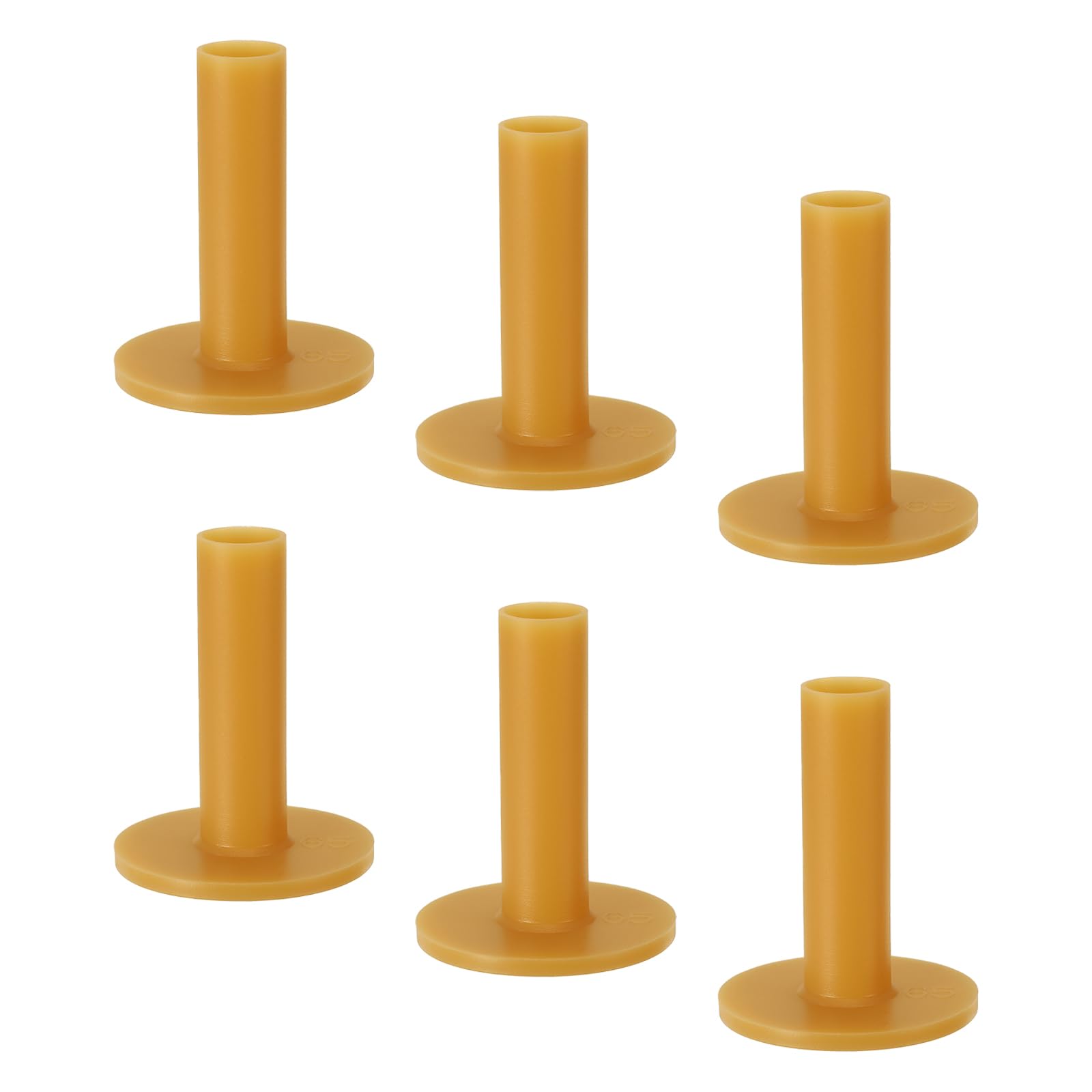 PATIKIL 2.4 Inch Rubber Golf Tee, 6 Pack Tall Training Driving Range Tee Stable Ball Holder for Outdoor Indoor Hitting Mat, Yellow