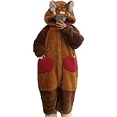 ZITEZHGO Cute Wearable Blanket Hoodie for Adult Women Men Kawaii Animal Fun Blanket Carpet Warm Cozy Hoodie Blanket Pajamas (Red Panda,M)