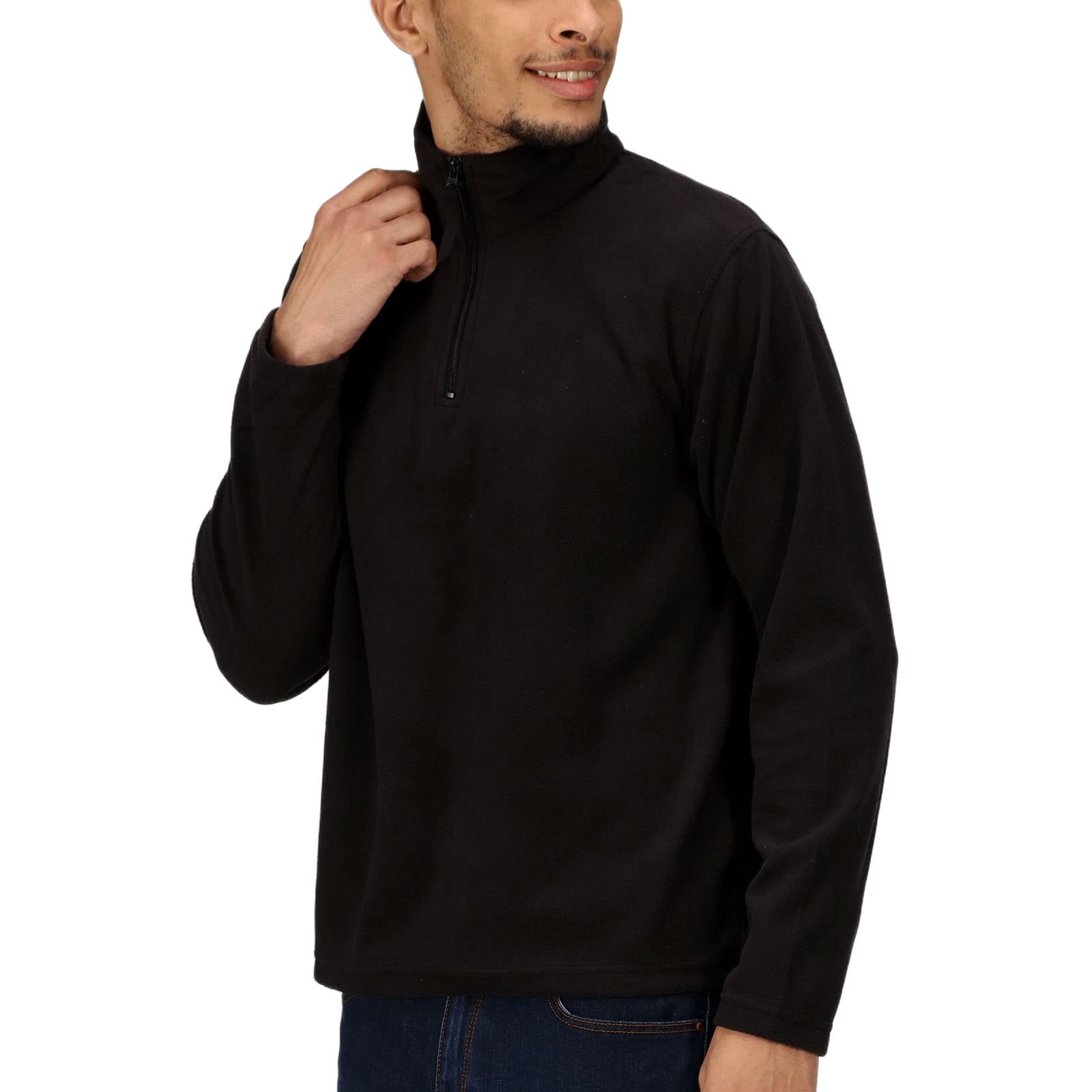 Regatta Men's Micro Zip Neck Fleece - Size S - Black — image 1